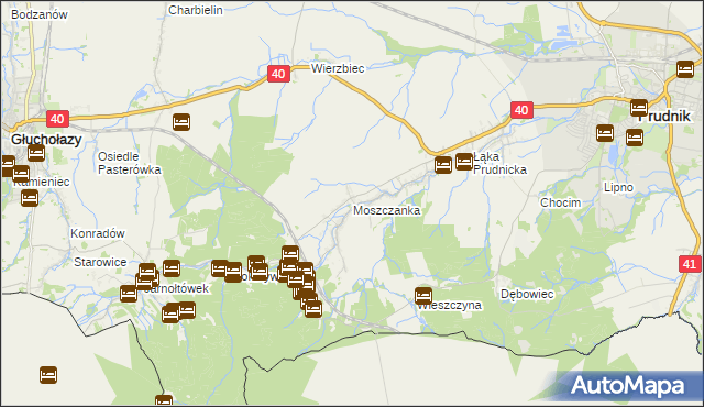 mapa Moszczanka gmina Prudnik, Moszczanka gmina Prudnik na mapie Targeo