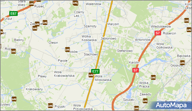 mapa Mroków gmina Lesznowola, Mroków gmina Lesznowola na mapie Targeo