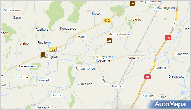 mapa Murzynowo Kościelne, Murzynowo Kościelne na mapie Targeo