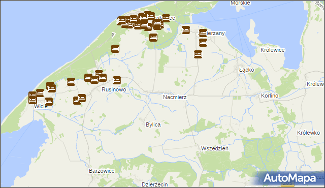 mapa Nacmierz, Nacmierz na mapie Targeo
