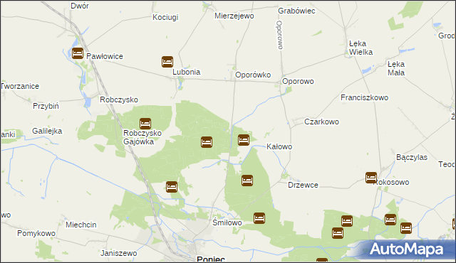 mapa Nadolnik gmina Krzemieniewo, Nadolnik gmina Krzemieniewo na mapie Targeo
