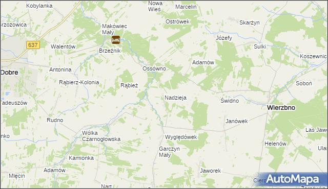 mapa Nadzieja gmina Wierzbno, Nadzieja gmina Wierzbno na mapie Targeo