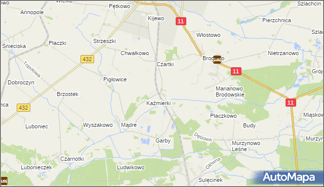 mapa Nadziejewo gmina Środa Wielkopolska, Nadziejewo gmina Środa Wielkopolska na mapie Targeo