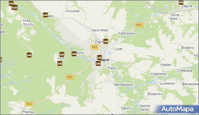 mapa Narol, Narol na mapie Targeo