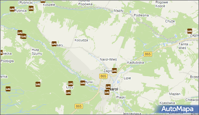 mapa Narol-Wieś, Narol-Wieś na mapie Targeo