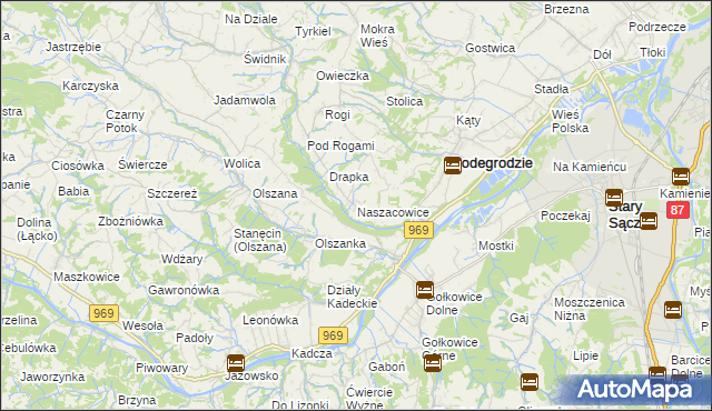 mapa Naszacowice, Naszacowice na mapie Targeo