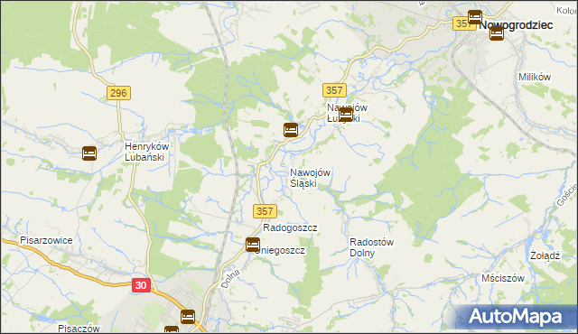 mapa Nawojów Śląski, Nawojów Śląski na mapie Targeo