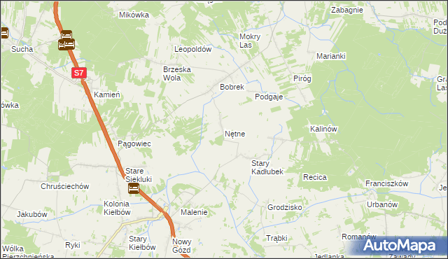 mapa Nętne, Nętne na mapie Targeo