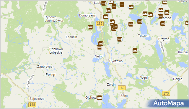 mapa Nętno, Nętno na mapie Targeo