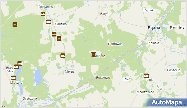 mapa Niebórz, Niebórz na mapie Targeo