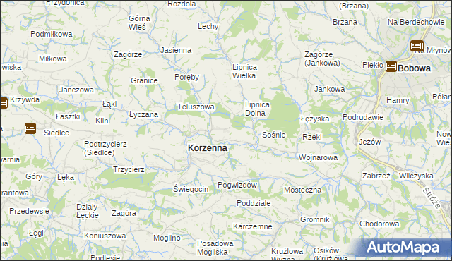 mapa Niecew, Niecew na mapie Targeo