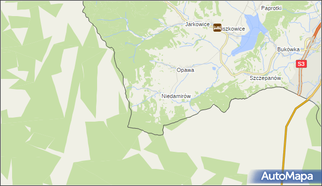 mapa Niedamirów, Niedamirów na mapie Targeo