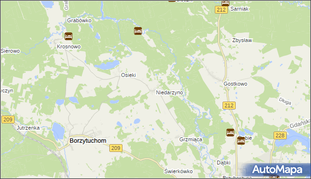mapa Niedarzyno, Niedarzyno na mapie Targeo