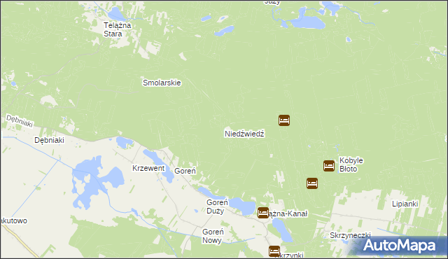 mapa Niedźwiedź gmina Baruchowo, Niedźwiedź gmina Baruchowo na mapie Targeo