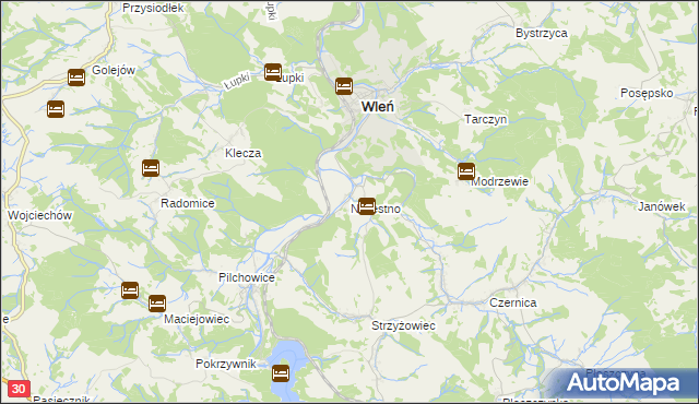 mapa Nielestno, Nielestno na mapie Targeo