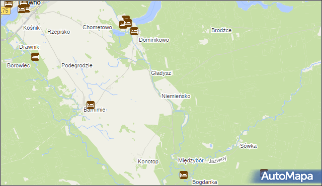 mapa Niemieńsko, Niemieńsko na mapie Targeo