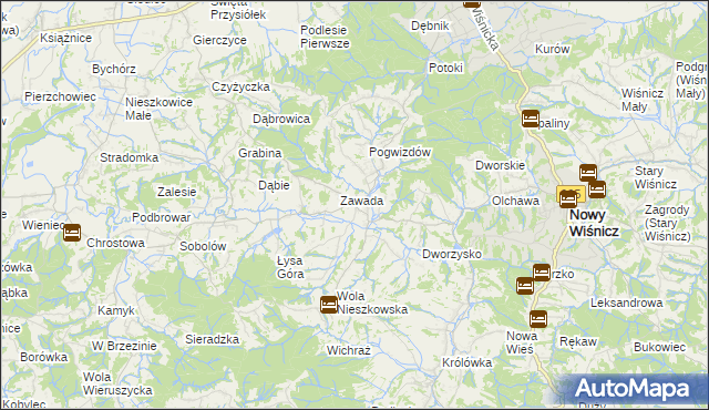 mapa Nieszkowice Wielkie, Nieszkowice Wielkie na mapie Targeo