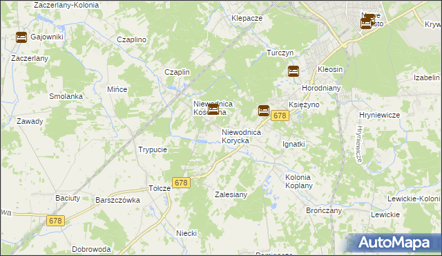 mapa Niewodnica Korycka, Niewodnica Korycka na mapie Targeo