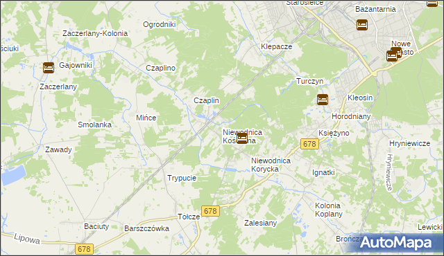 mapa Niewodnica Kościelna, Niewodnica Kościelna na mapie Targeo