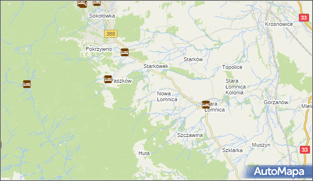 mapa Nowa Łomnica, Nowa Łomnica na mapie Targeo