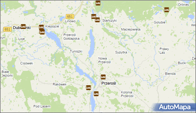 mapa Nowa Przerośl, Nowa Przerośl na mapie Targeo