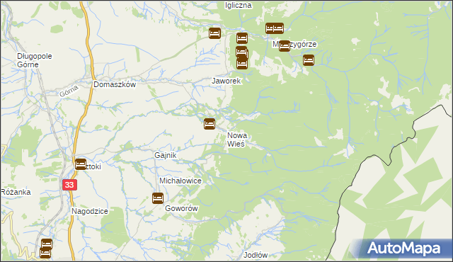 mapa Nowa Wieś gmina Międzylesie, Nowa Wieś gmina Międzylesie na mapie Targeo