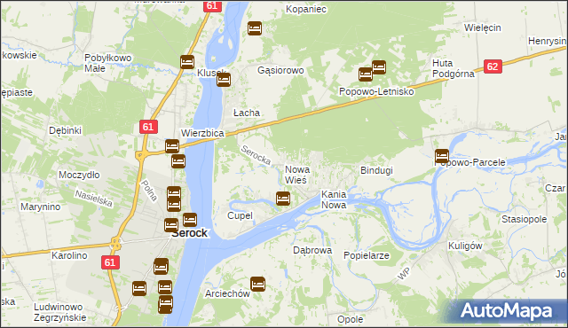 mapa Nowa Wieś gmina Serock, Nowa Wieś gmina Serock na mapie Targeo