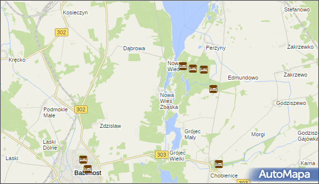 mapa Nowa Wieś Zbąska, Nowa Wieś Zbąska na mapie Targeo