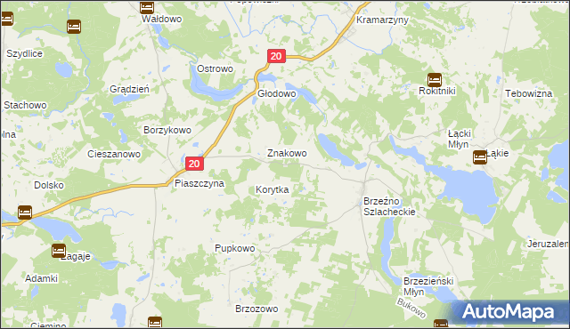 mapa Nowe Brzeźno gmina Lipnica, Nowe Brzeźno gmina Lipnica na mapie Targeo