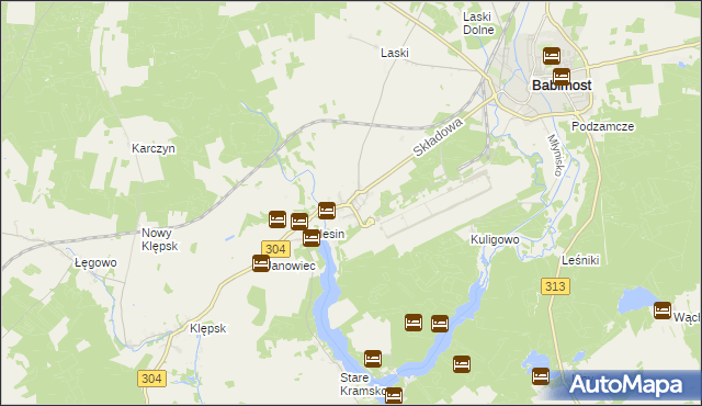 mapa Nowe Kramsko, Nowe Kramsko na mapie Targeo