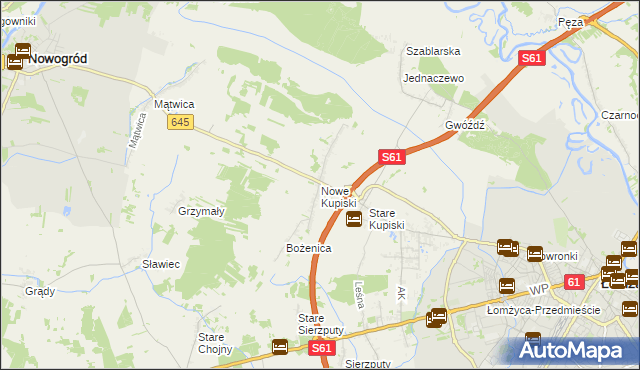 mapa Nowe Kupiski, Nowe Kupiski na mapie Targeo