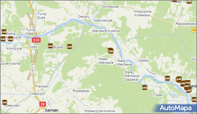 mapa Nowe Mierzwice, Nowe Mierzwice na mapie Targeo