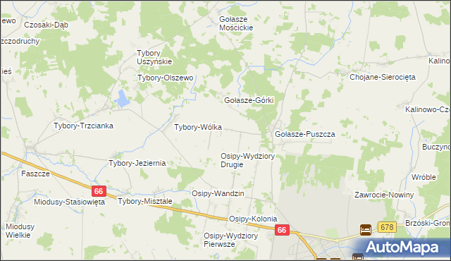 mapa Nowe Osipy, Nowe Osipy na mapie Targeo