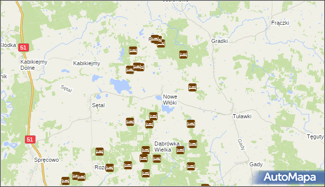 mapa Nowe Włóki, Nowe Włóki na mapie Targeo