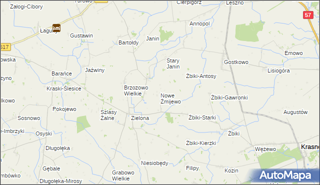 mapa Nowe Żmijewo, Nowe Żmijewo na mapie Targeo