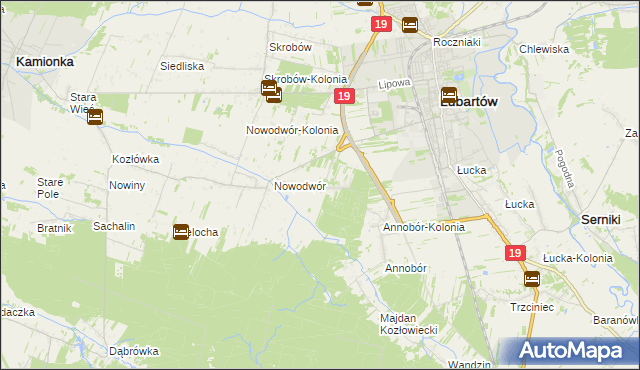 mapa Nowodwór-Piaski, Nowodwór-Piaski na mapie Targeo