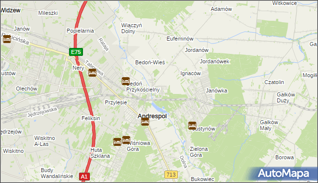 mapa Nowy Bedoń, Nowy Bedoń na mapie Targeo