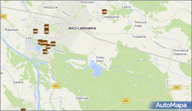 mapa Nowy Dwór gmina Jelcz-Laskowice, Nowy Dwór gmina Jelcz-Laskowice na mapie Targeo