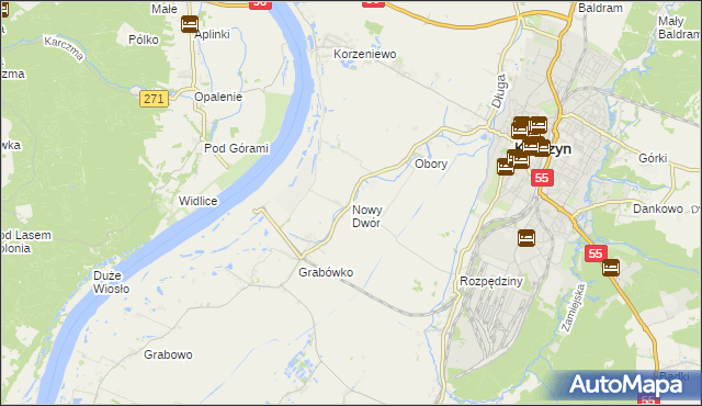 mapa Nowy Dwór gmina Kwidzyn, Nowy Dwór gmina Kwidzyn na mapie Targeo