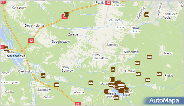 mapa Nowy Dziebałtów, Nowy Dziebałtów na mapie Targeo