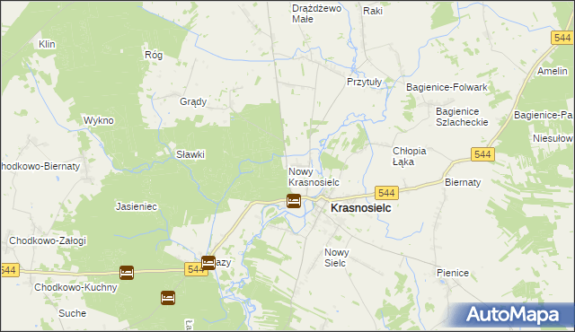 mapa Nowy Krasnosielc, Nowy Krasnosielc na mapie Targeo