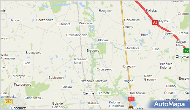 mapa Nowy Młyn gmina Lubień Kujawski, Nowy Młyn gmina Lubień Kujawski na mapie Targeo