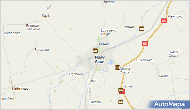 mapa Nowy Staw powiat malborski, Nowy Staw powiat malborski na mapie Targeo