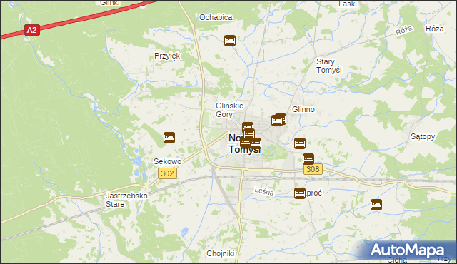 mapa Nowy Tomyśl, Nowy Tomyśl na mapie Targeo