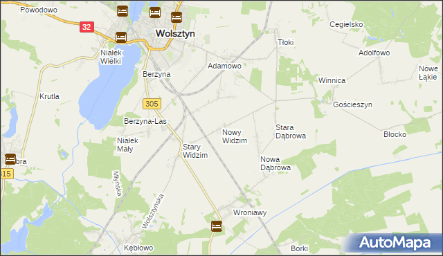 mapa Nowy Widzim, Nowy Widzim na mapie Targeo