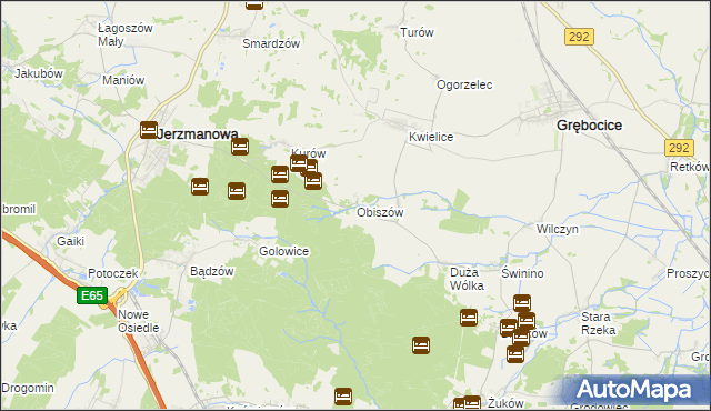 mapa Obiszów, Obiszów na mapie Targeo