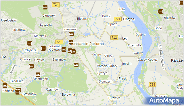 mapa Obory gmina Konstancin-Jeziorna, Obory gmina Konstancin-Jeziorna na mapie Targeo