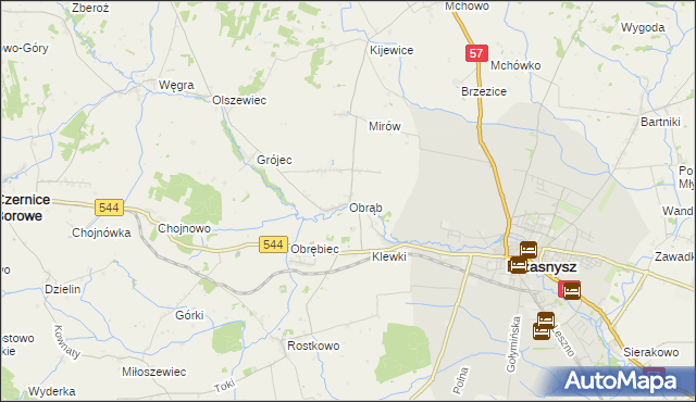 mapa Obrąb gmina Przasnysz, Obrąb gmina Przasnysz na mapie Targeo