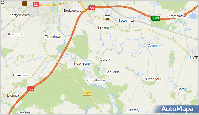 mapa Obroty, Obroty na mapie Targeo