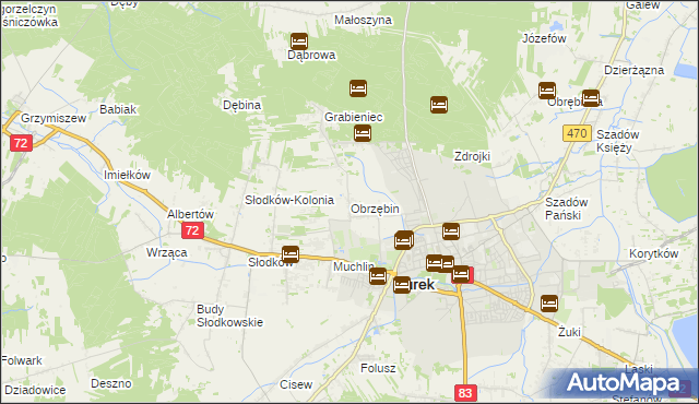 mapa Obrzębin, Obrzębin na mapie Targeo